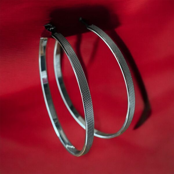 Silver round hoops