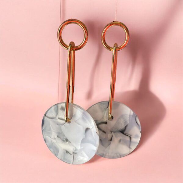 grey circle earrings