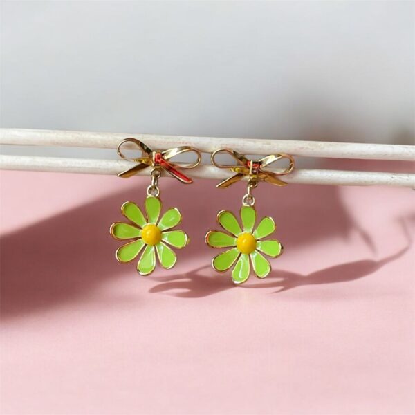 flower bow earrings